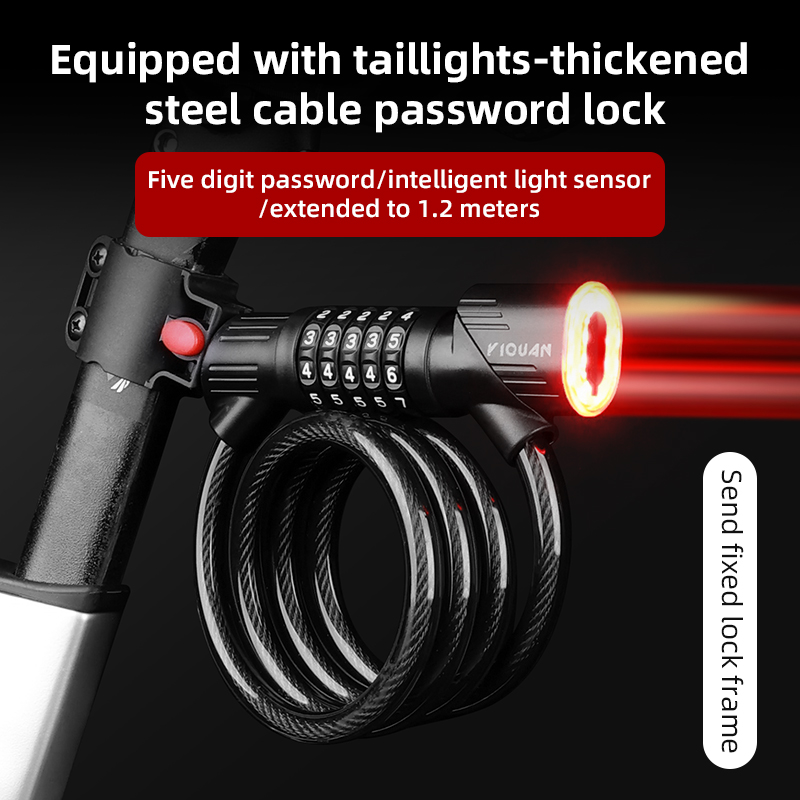Bicycle Steel Cable Lock 1.2m  - огляд і ціна Bike Tail Light