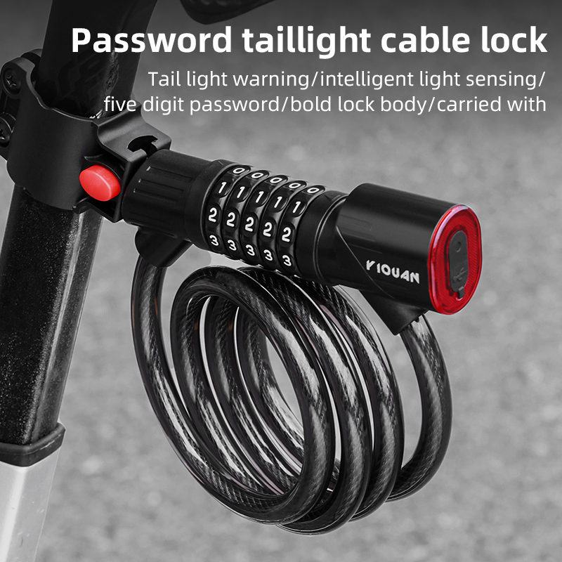 Bicycle Steel Cable Lock 1.2m  - огляд і ціна Bike Tail Light
