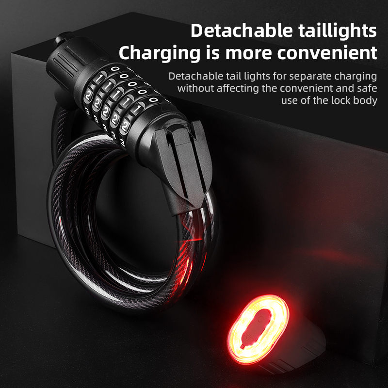Bicycle Steel Cable Lock 1.2m  - огляд і ціна Bike Tail Light